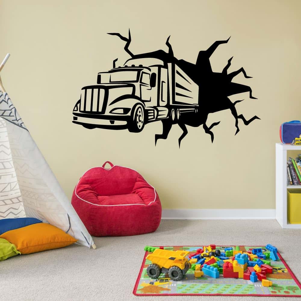 All Things Valuable Trailer Truck Silhouette Vinyl Wall Decal