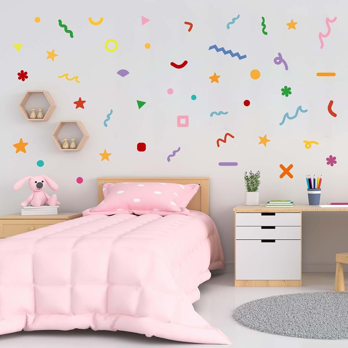 Jiabeius Colorful Sprinkle Confetti Wall Stickers, Peel and Stick DIY Decals