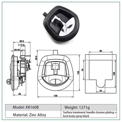 Pmrkuggq Whale Tail Cabinet Lock With Chrome Handle (photo 2)
