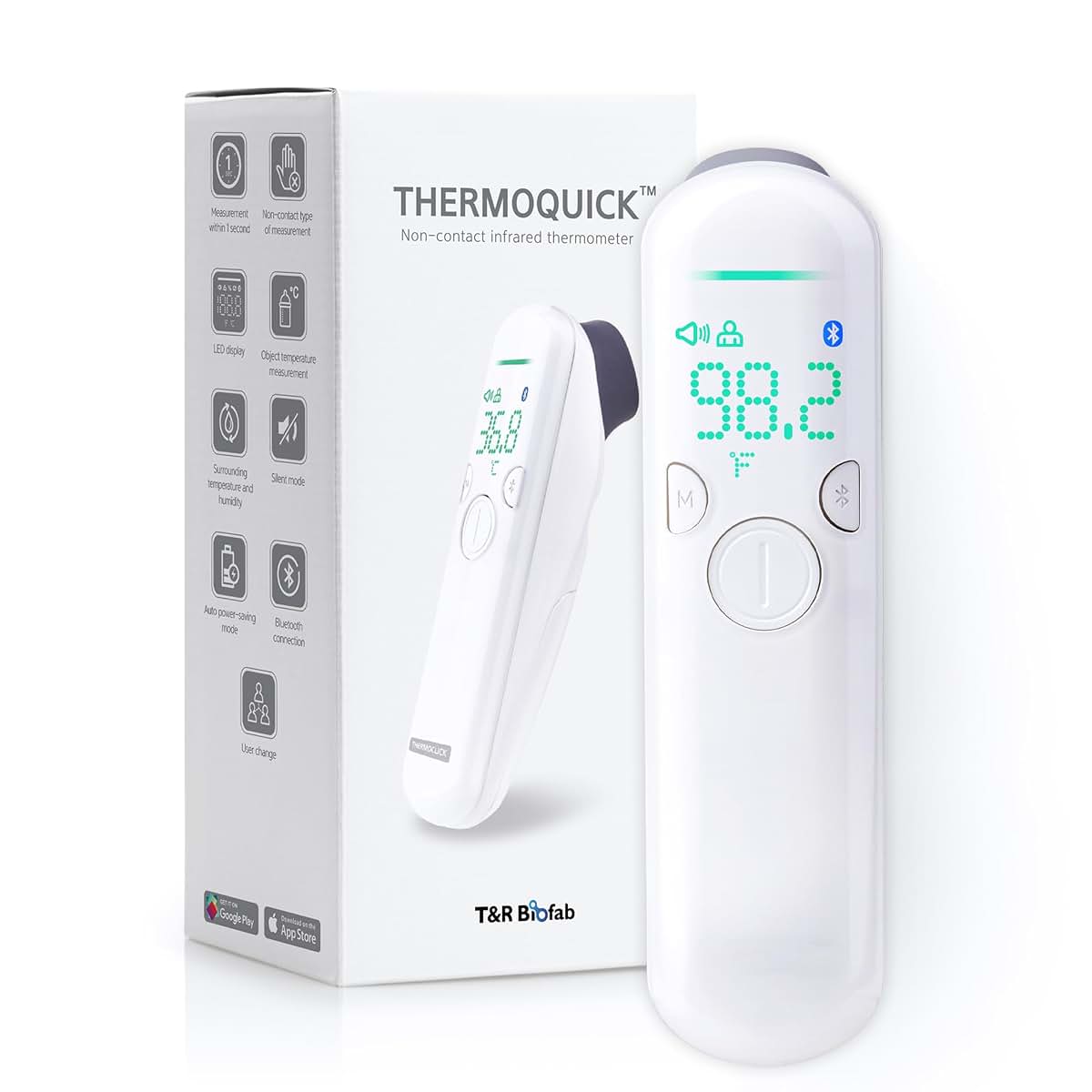 No Touch Digital Thermometer for Body Temperature and Humidity Monitoring
