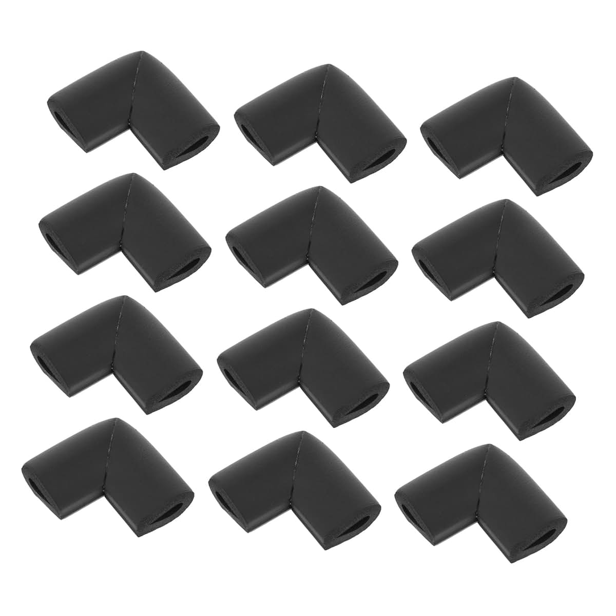 VILLFUL 12-Pack Foam Corner Protectors for Furniture, U-Shaped Black Edge Guards for Moving