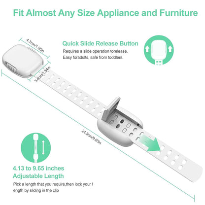 Pe&Hui 6 Pack Baby Proofing Cabinet Locks, Child Safety Locks with Adjustable Strap Latches for Cabinets and (photo 3)