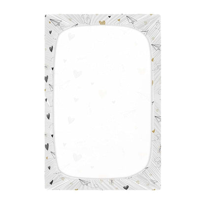 BabyOneStop Paper Airplane White Baby Crib Sheets With Elastic Fit