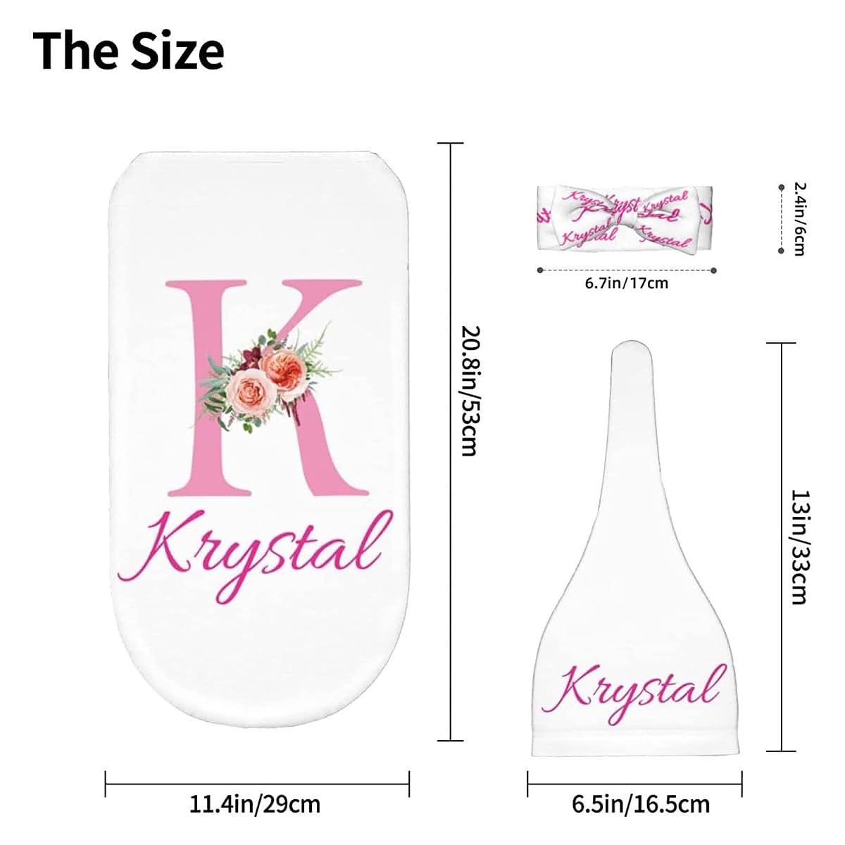 Slocenk Personalized Baby Swaddle Blanket And Hat Set (photo 3)