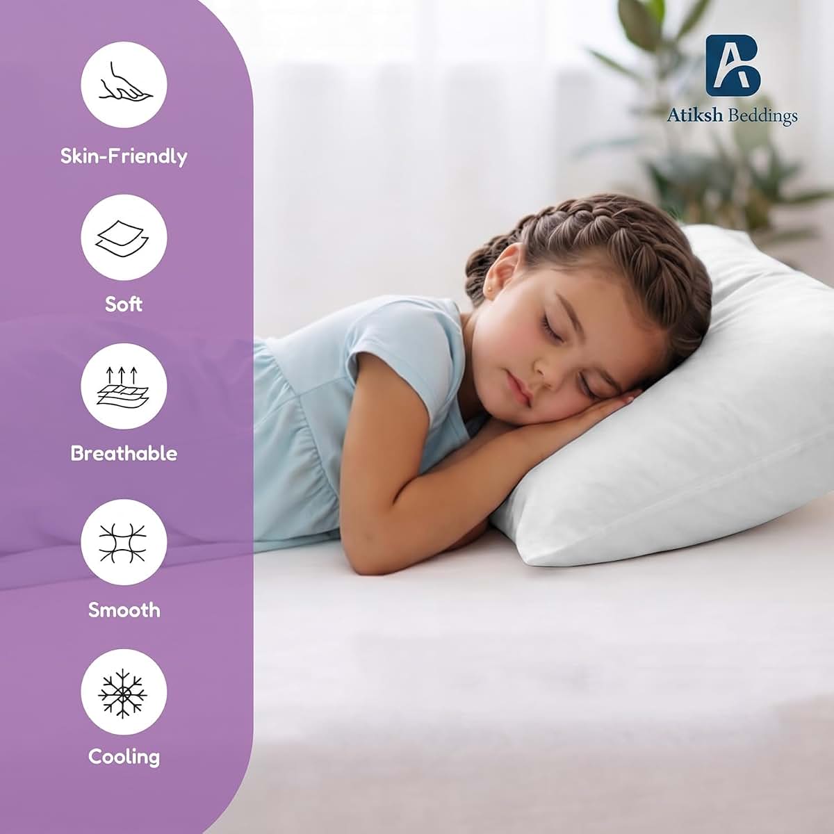 Atiksh Beddings™ Pack of 2 13x18 Inch Toddler Travel Pillow Cases – 100% Soft Egyptian Cotton, 600 Thread Count with (photo 4)