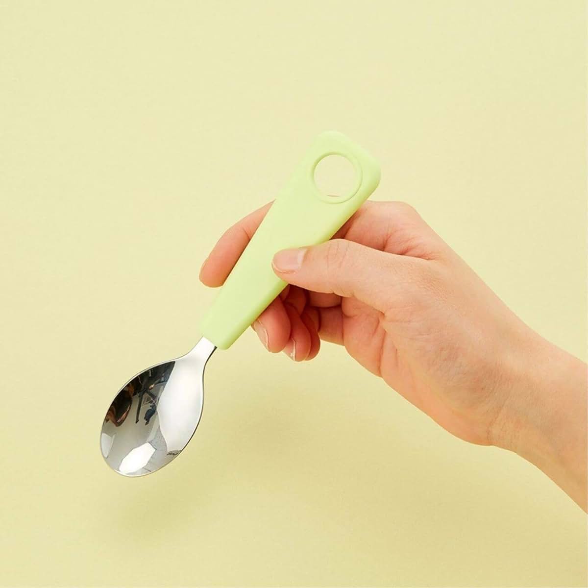 Flex&Lock Flexwarez Kids Utensil Set - Green Spoon and Fork (photo 2)
