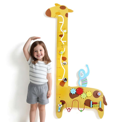 Brownroot Wooden Giraffe Growth Chart with 5-in-1 Sensory Activities