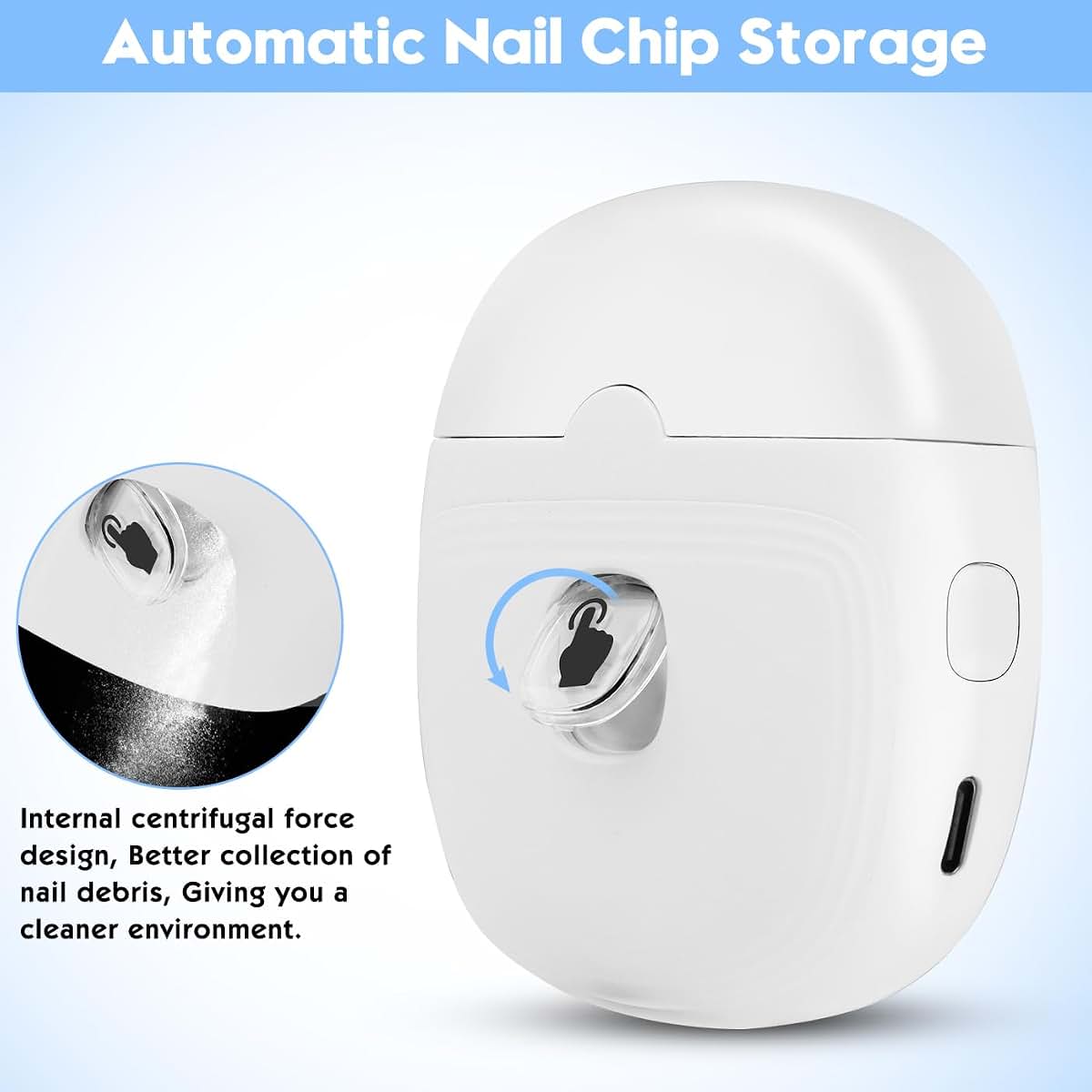 Rovlet Electric Nail Trimmer with USB-C Charging and LED Light (photo 4)