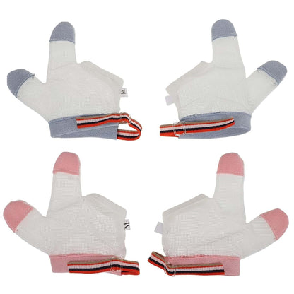 BabyOneStop 2 Pairs Baby Anti Finger Sucking Gloves, Breathable Mesh Nylon with Adjustable Wrist