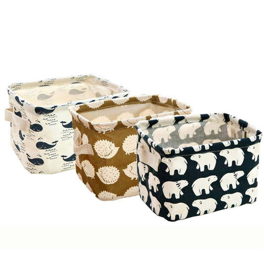 Orino Waterproof Animal Style Storage Baskets Small Collapsible Portable Storage Bins Organizers Home Decor for