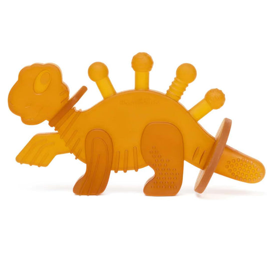 Bambeado Dibly Baby Teething Toy - Made with Natural Rubber & Amber Elements - Gentle Support, Easy to Hold, Simple to
