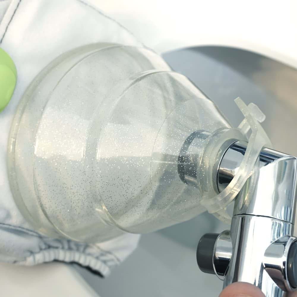 Diaper Dawgs Cloth Diaper Sprayer Splatter Shield with Gusset Stretcher + Laundry Mitts | Perfect for Rinsing Cloth