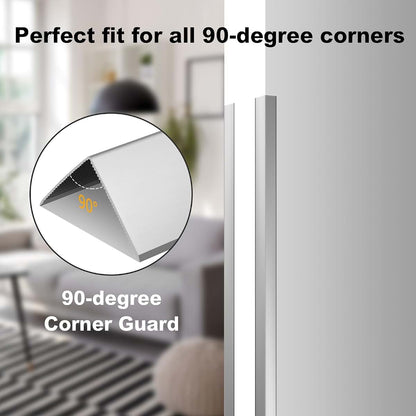 Aluminium Alloy Metal Corner Guards, 12-Pack, 1.2" x 1.2" x 48", Silver