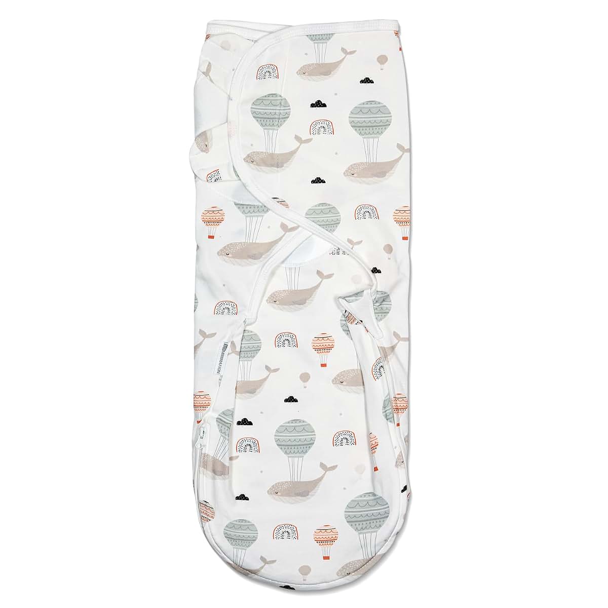 Minination Infant Baby Swaddle Blanket With Zip Closure In SkyWhales Print (photo 2)
