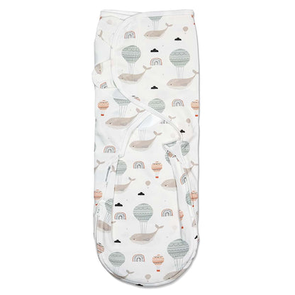 Minination Infant Baby Swaddle Blanket With Zip Closure In SkyWhales Print (photo 2)