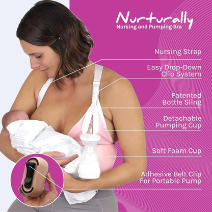 Chrome Cherry Nurturally Nursing and Pumping Bra, Adjustable Breast Pump Bra, Non-Wired Pumping Bra Hands Free, High (photo 2)