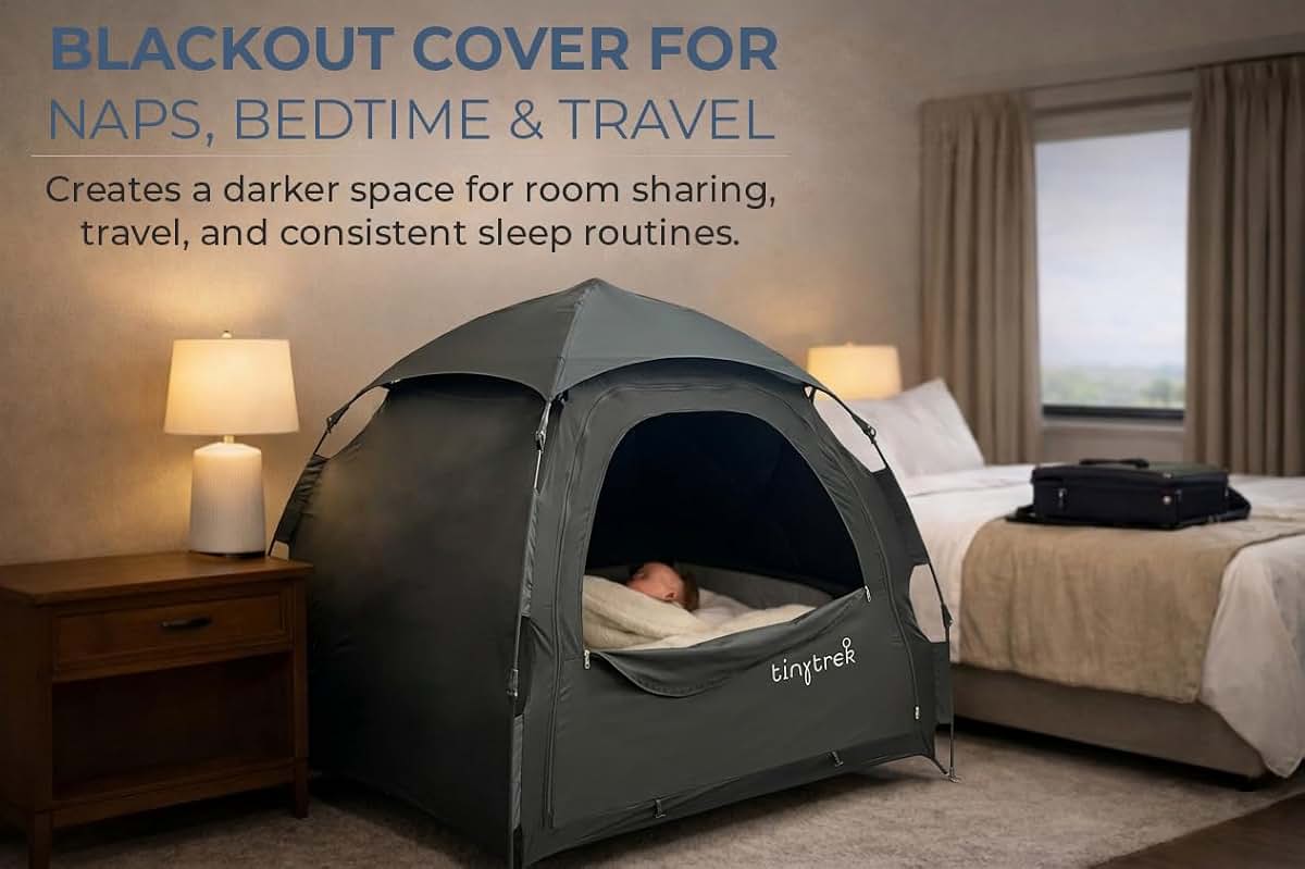 Tiny Trek Pack and Play Blackout Cover and Travel Crib Tent