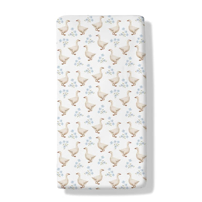 Vintage Geese Boho Floral Fitted Crib Sheets for Standard Crib Mattress