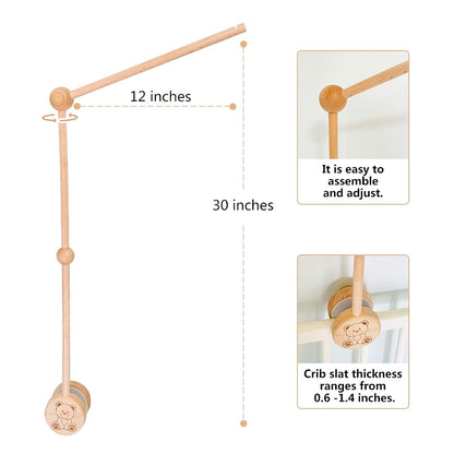 Vlokup Baby Crib Mobile Accessories Wood Mobile Arm