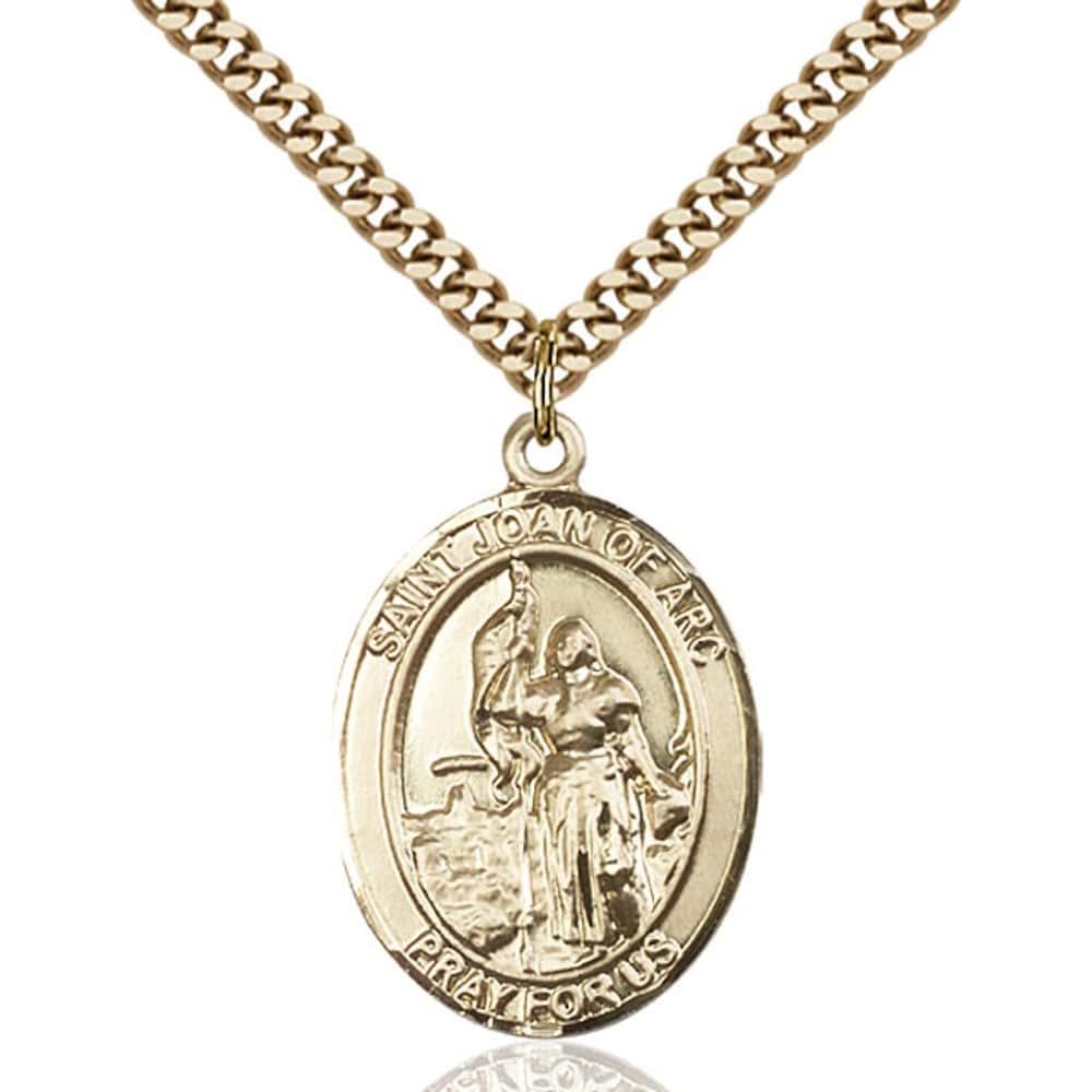 Bonyak Jewelry St. Joan of Arc Gold Filled Pendant with Curb Chain
