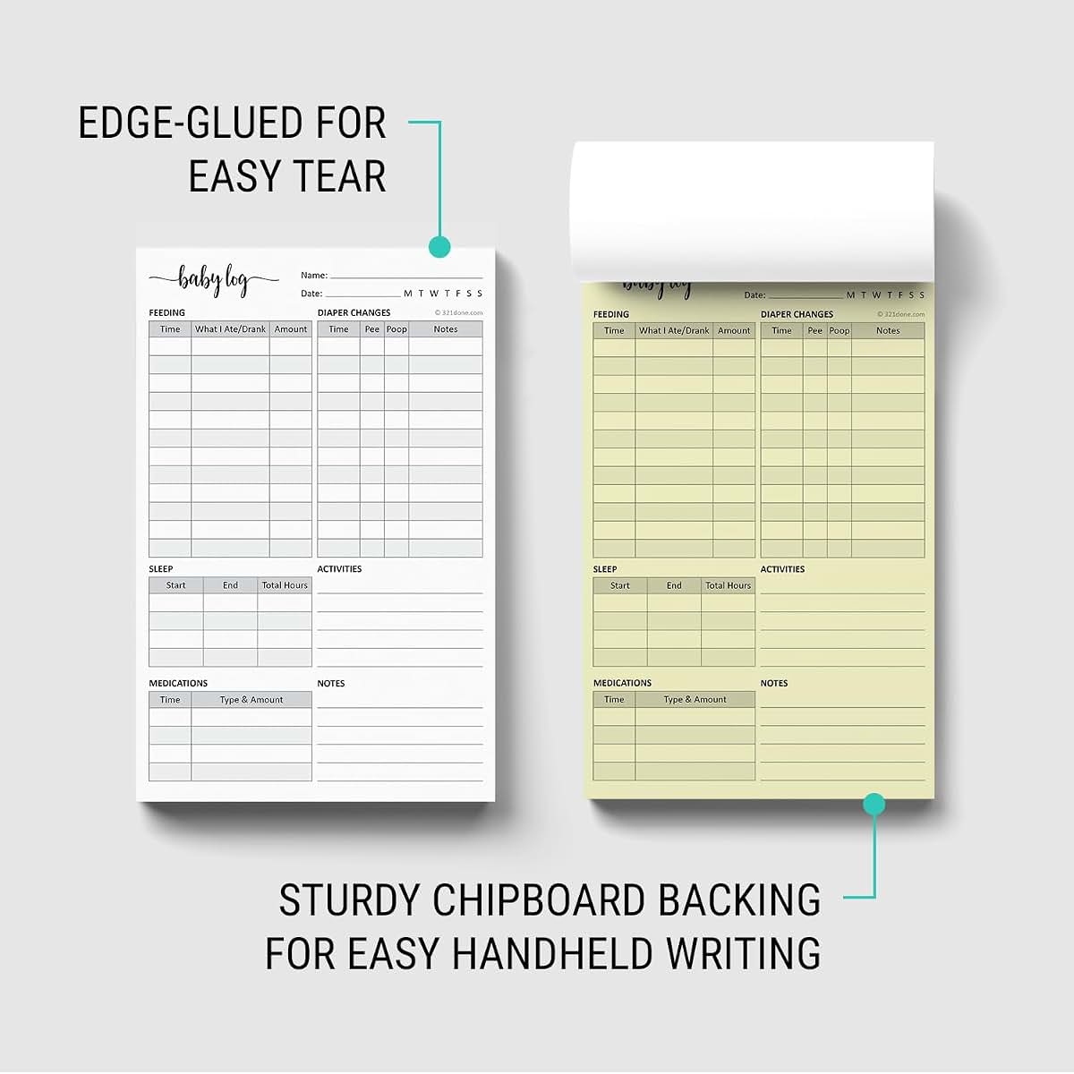 321Done Baby Daily Log Book With Carbon Copies, 50 Sets (photo 4)