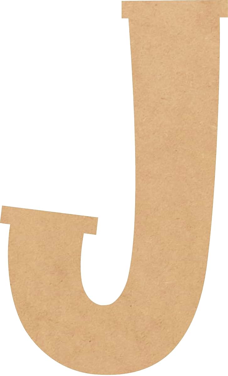 Lemon Spark Unfinished Wooden Letter J 8 Inch Nursery Decor