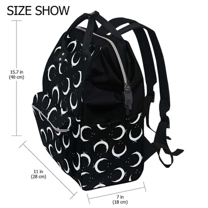 Moon Gothic Print Diaper Bag Backpack for Travel and Baby Care