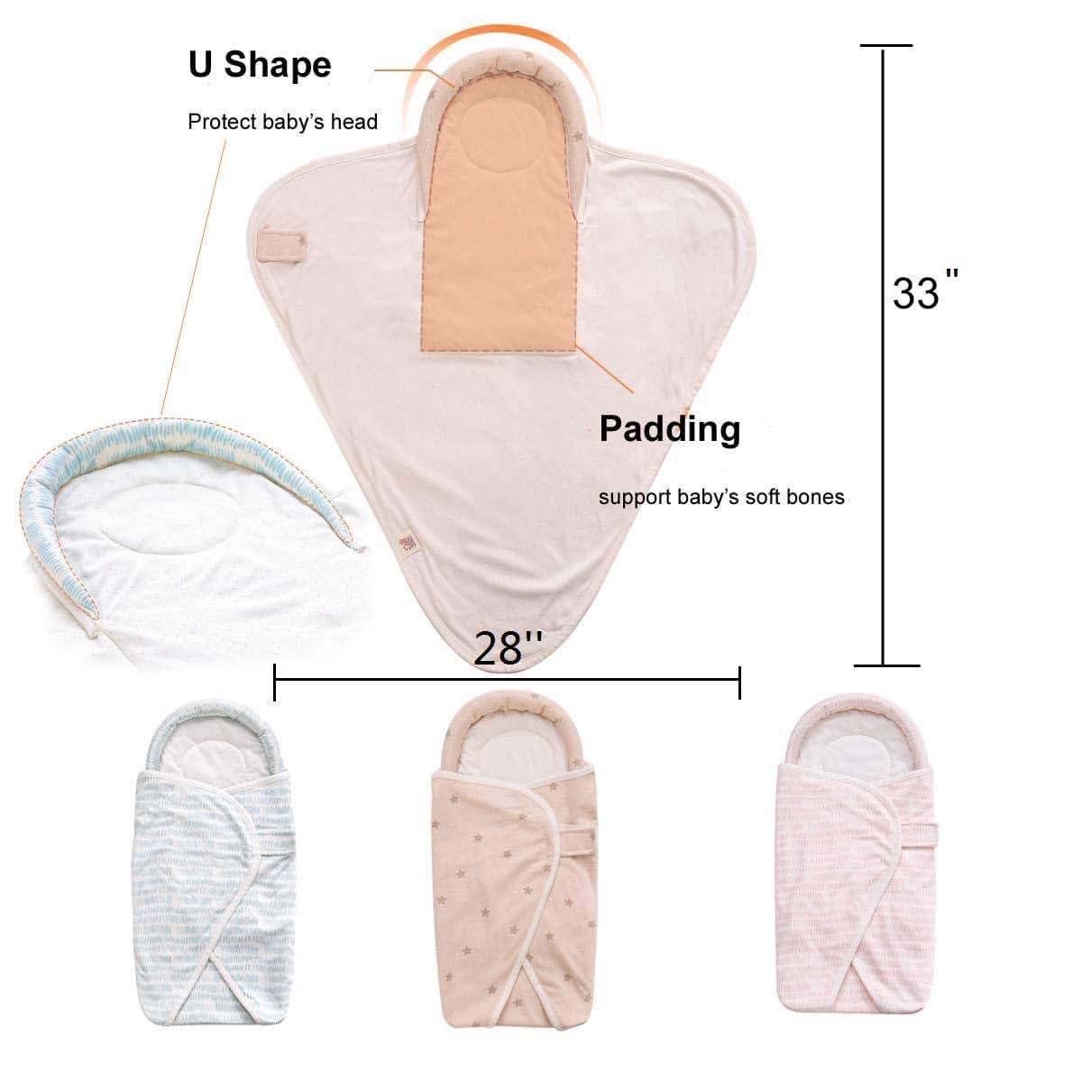KIDDA Baby Swaddle Blanket Soft Cotton Newborn Sleeping Wrap Brown (photo 3)