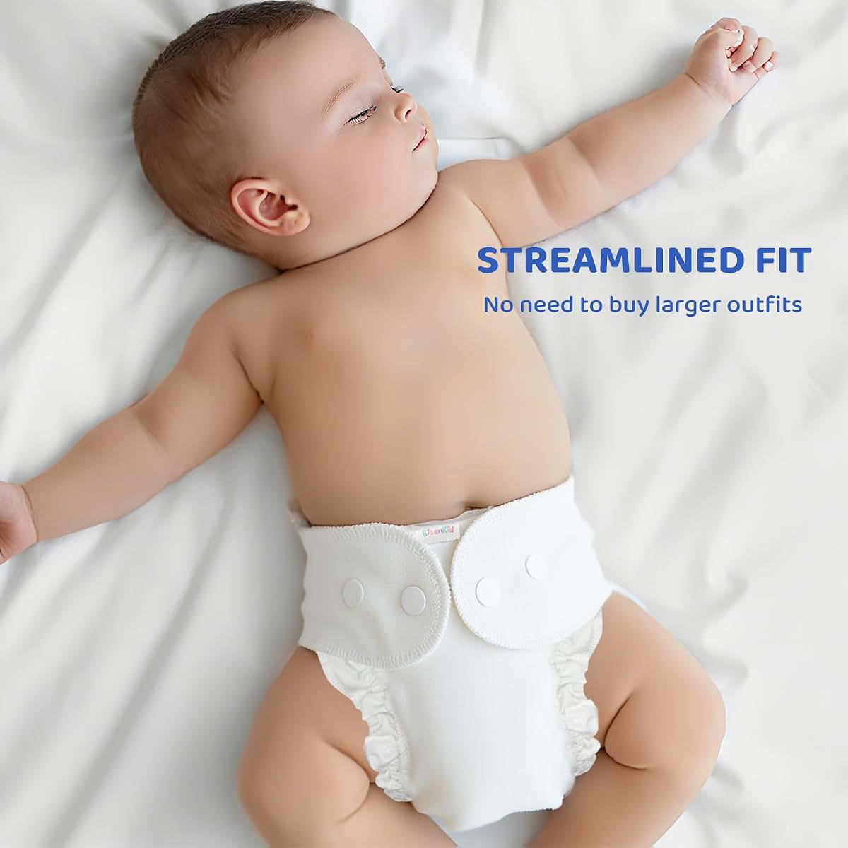 BISENKID Organic Cotton Cloth Diaper Inner - Super Absorbent and Comfy, Used with Waterproof Cloth Diaper Cover Which (photo 4)
