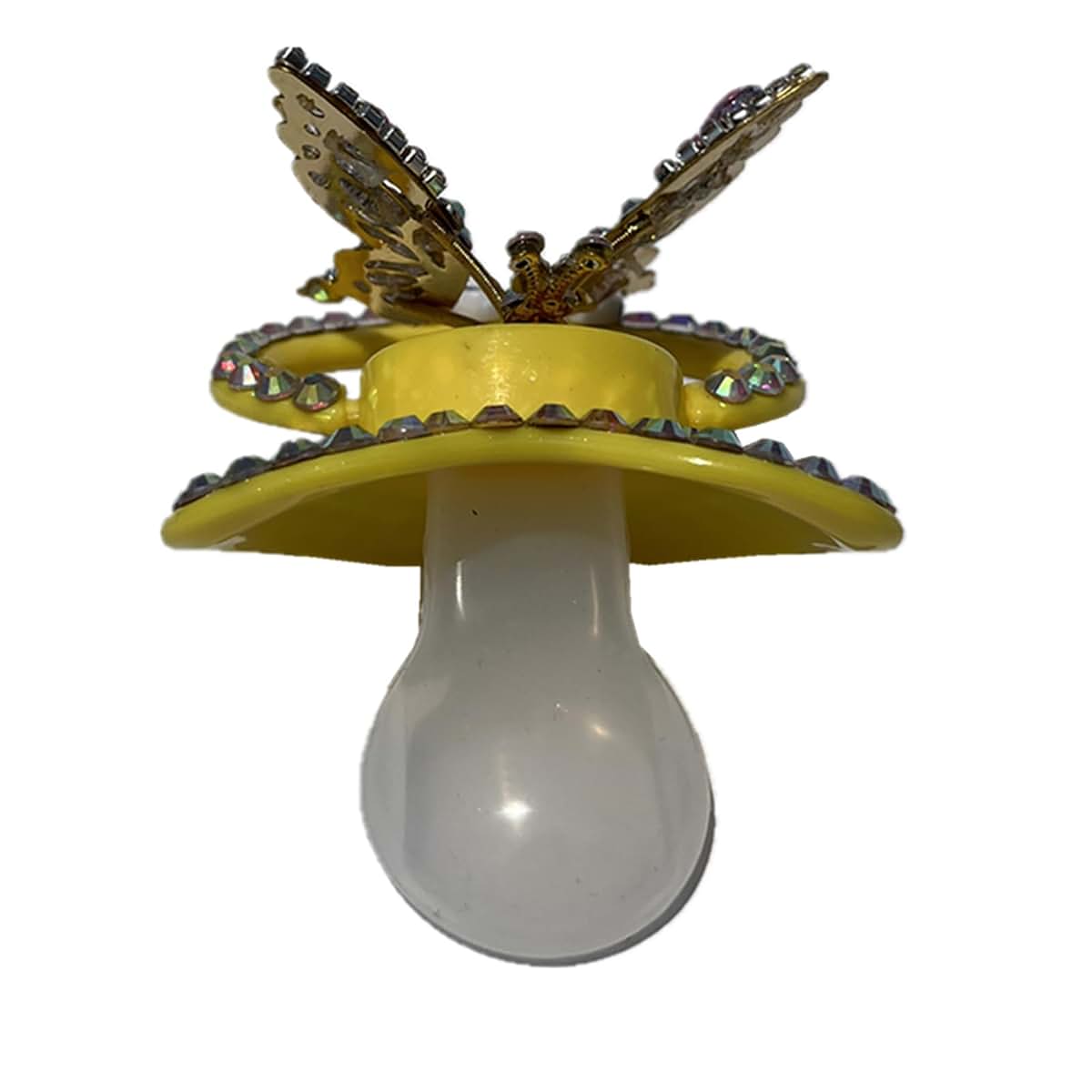 SUNOWE Crystal Cut Butterfly Ornament Adult Sized Pacifier