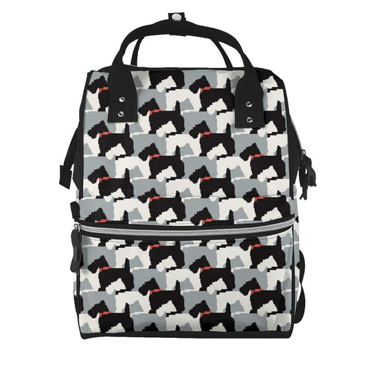 DDHSKDG Black Scottie Dogs Large Capacity Mummy Maternity Bag Diaper Backpack