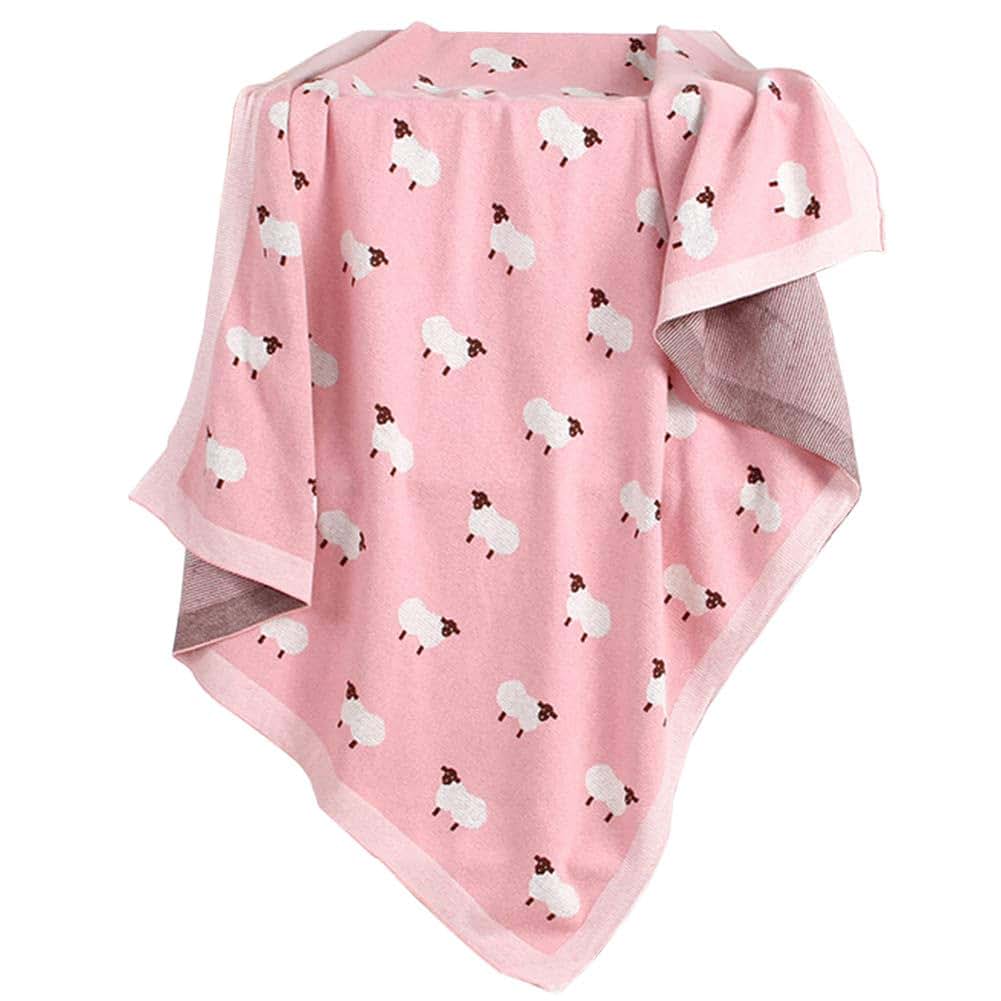 Kirmoo Baby Cute Sheep Blanket Knit Cotton Toddler Blanket