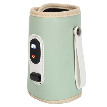 Dioche Milk Bottle Warmer Bag with LCD Display, 5-Speed Temperature Control, USB Powered, Green