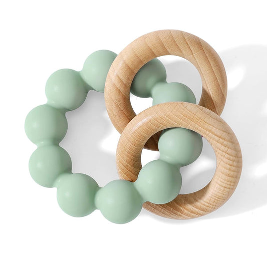Socub Baby Teething Toy and Rattle in Cambridge Blue