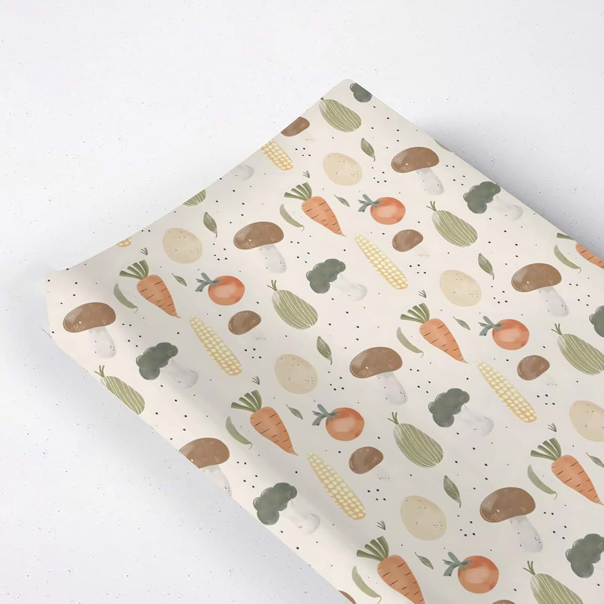 BabyOneStop Cartoon Vegetable Pattern Baby Changing Pad Cover, 16x32 Inches, Unisex Nursery Mat Sheet