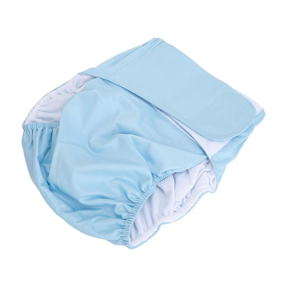 Adult Cloth Diaper Underwear High Absorption Reusable Leak Proof Light Blue