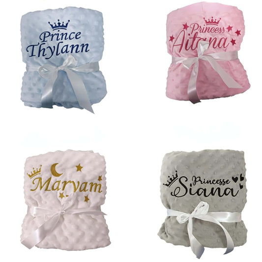 gorm Personalized Embroidery Name Blanket Custom Blanket for Toddler, Infant, Newborn, Boys and Girls Gift Warm Cozy