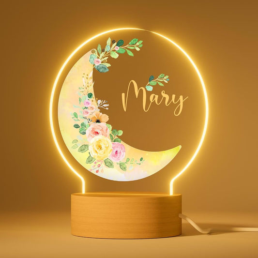 witfox Personalized Night Light - Acrylic Night Light,Personalized Gifts for Kids,Customize Name,Adjustable