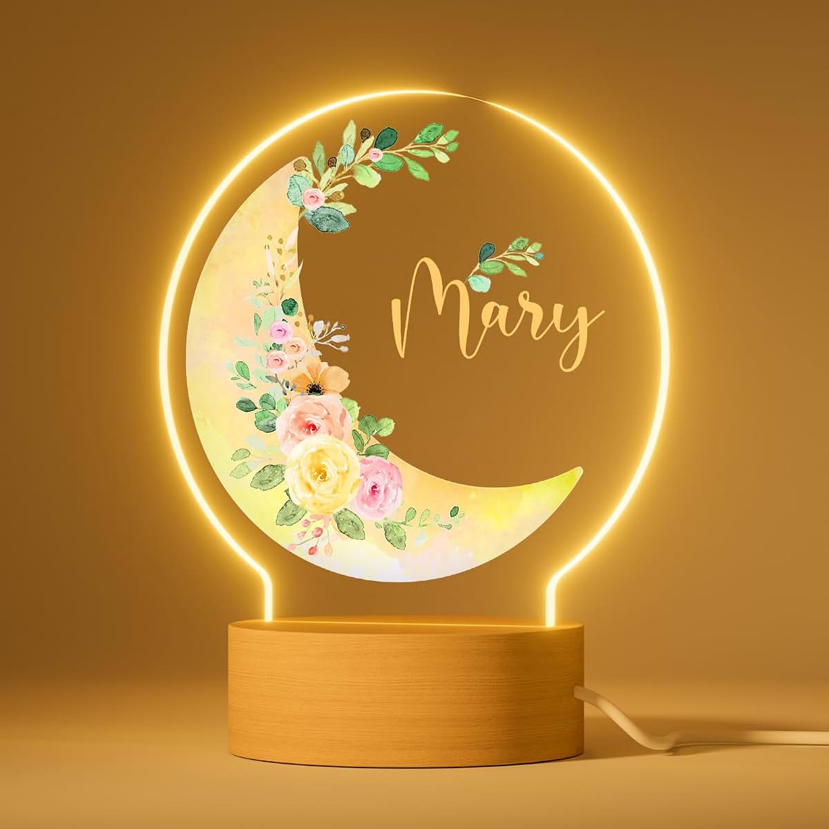witfox Personalized Night Light - Acrylic Night Light,Personalized Gifts for Kids,Customize Name,Adjustable