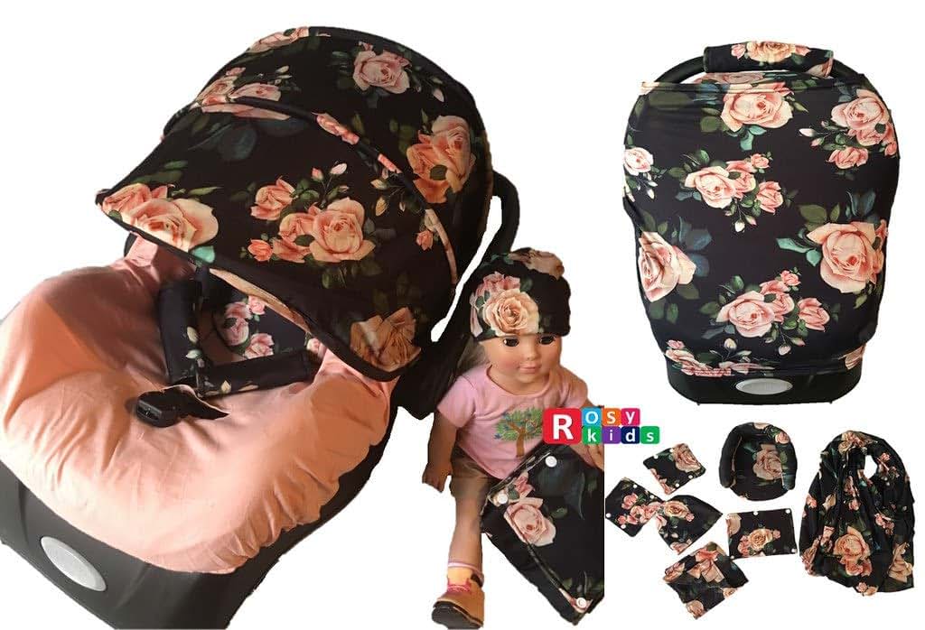 Rosy Kids 9-Piece Infant Car Seat Cover and Accessory Set