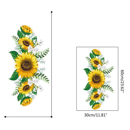 JKPOWER Fashionable Removable Sunflower Wall Sticker Flower Decor Waterproof Decals Sunflower Wall Sticker