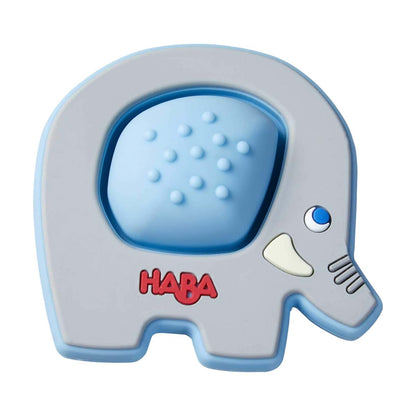 Haba Popping Elephant Silicone Teether Ring & Sensory Grasping Toy