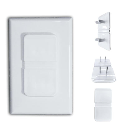 Infant Tree White Double Outlet Covers Baby Proofing (20 Pack, 40 Sockets) | Baby Proof Plug Covers for Electrical