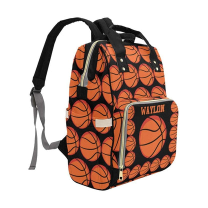 NZOOHY Sports Basketball Personalized Diaper Bag Backpack,Custom Name Large Capacity Diaper Backpack Travel Casual (photo 2)