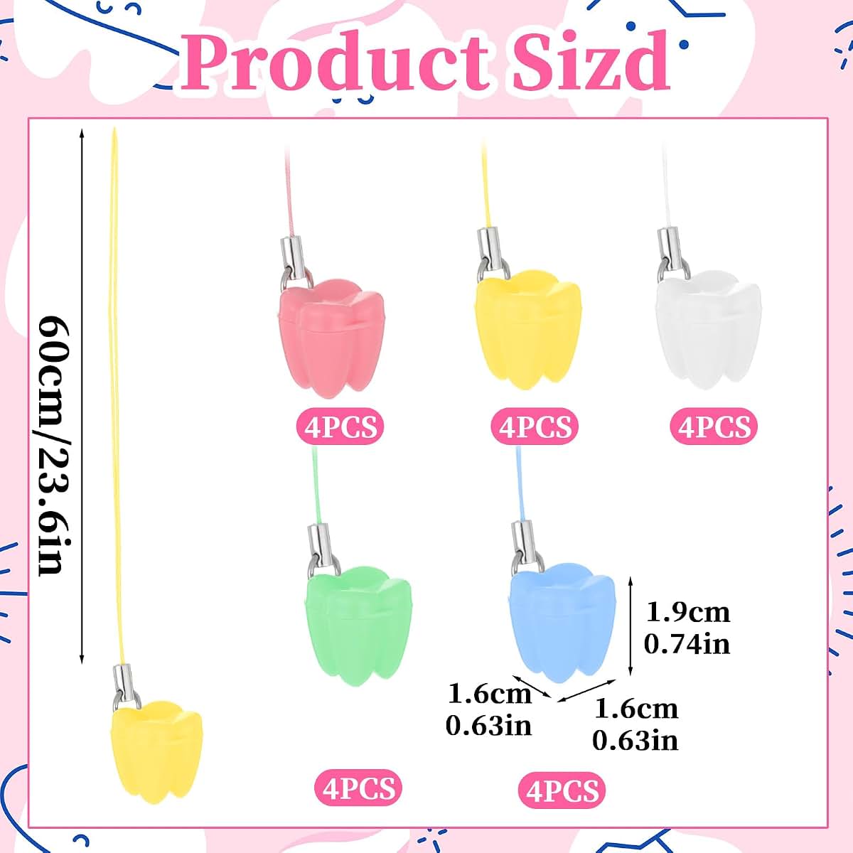 JIYIN 20 Pcs Tooth Necklace Boxes for Lost Teeth Organizer