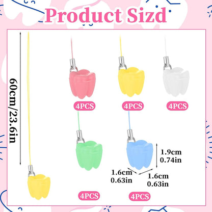 JIYIN 20 Pcs Tooth Necklace Boxes for Lost Teeth Organizer