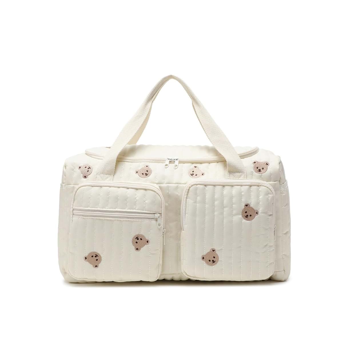 MENGLANSI Cartoon Pattern Diaper Bag for Essential Quick Access Wet Secure Closure Design Spacious Handbag Cartoon Bear