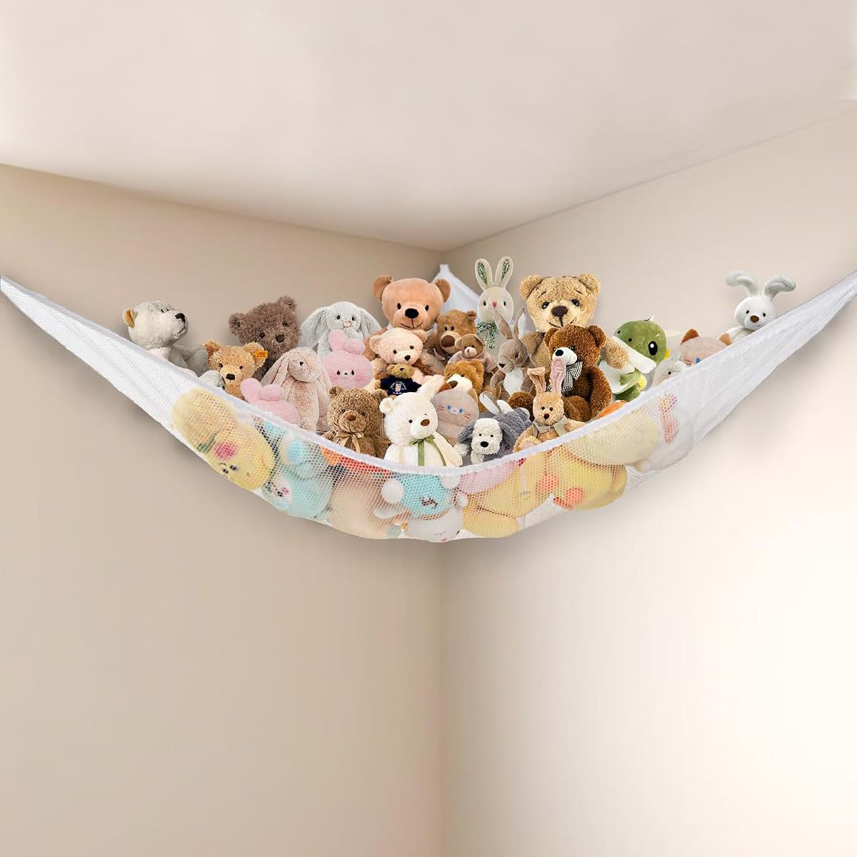 Powkoo Extra Large Toy Hammock Corner Hanging Storage Net