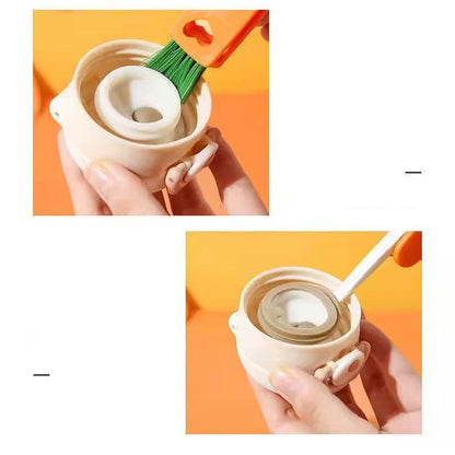 BabyOneStop 3-in-1 Tiny Cleaning Brush, Carrot Shape Cup Lid Cleaner for Bottles, Cups, and Travel