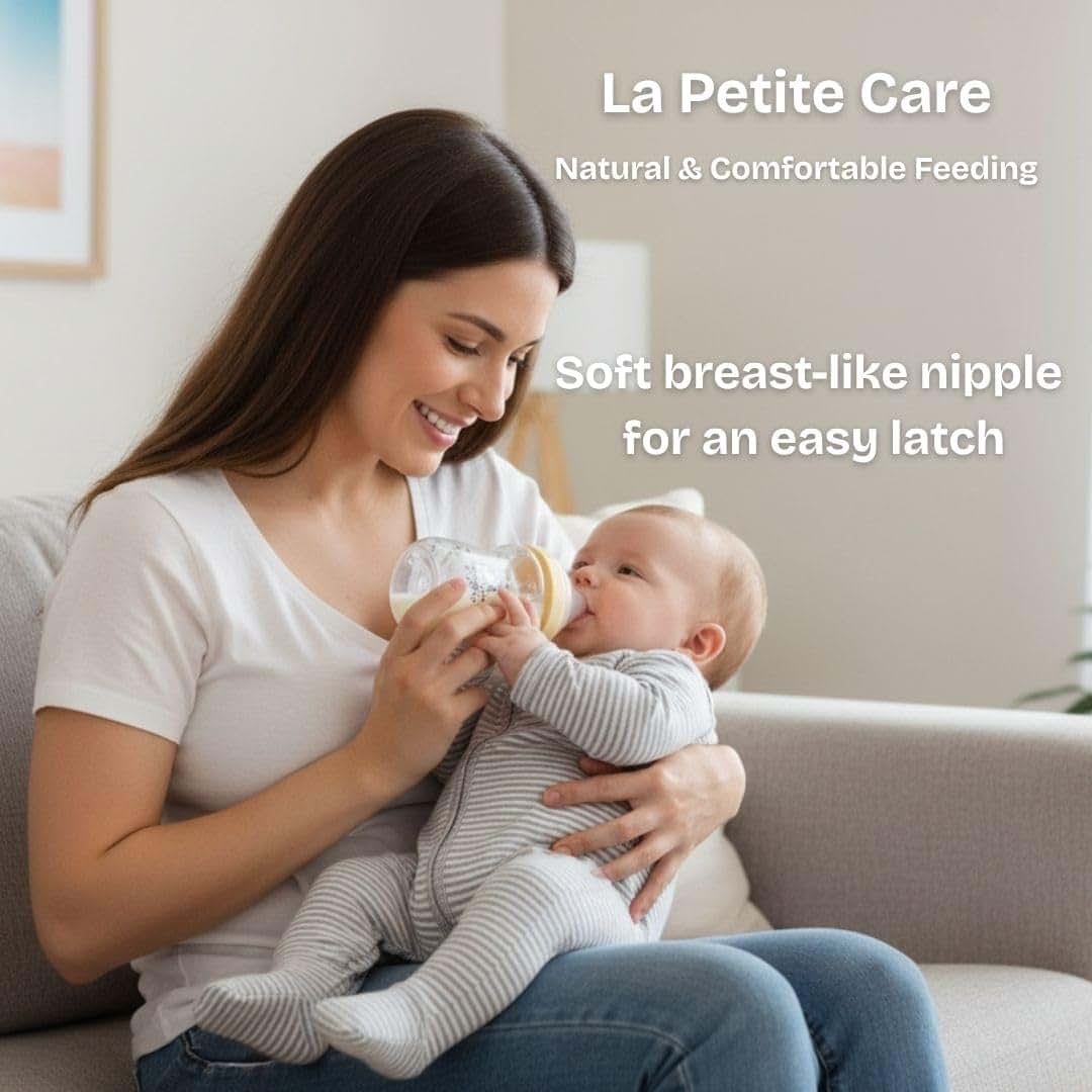 La Petite Care Glass Baby Bottle Set with Anti-Colic Vent System, 2 Pack (photo 2)